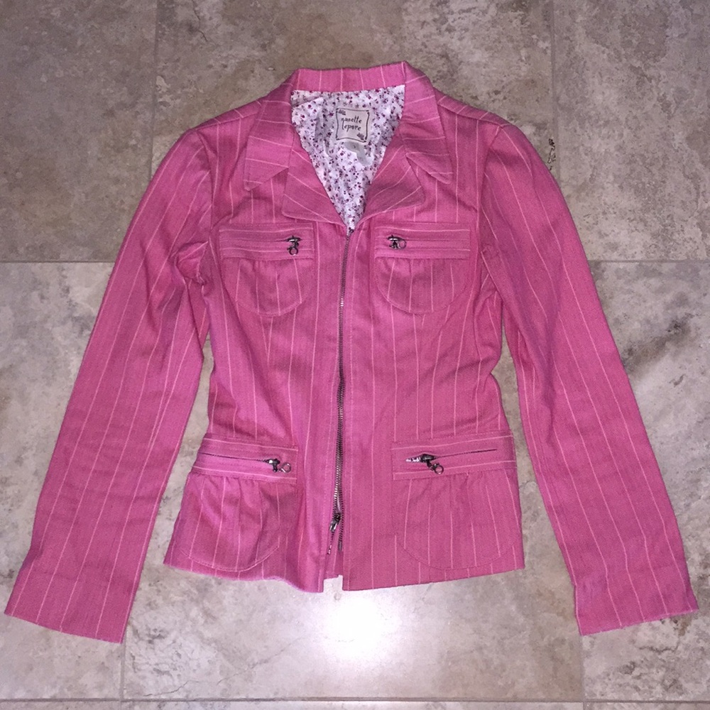 Nanette Lepore striped denim jacket blazer